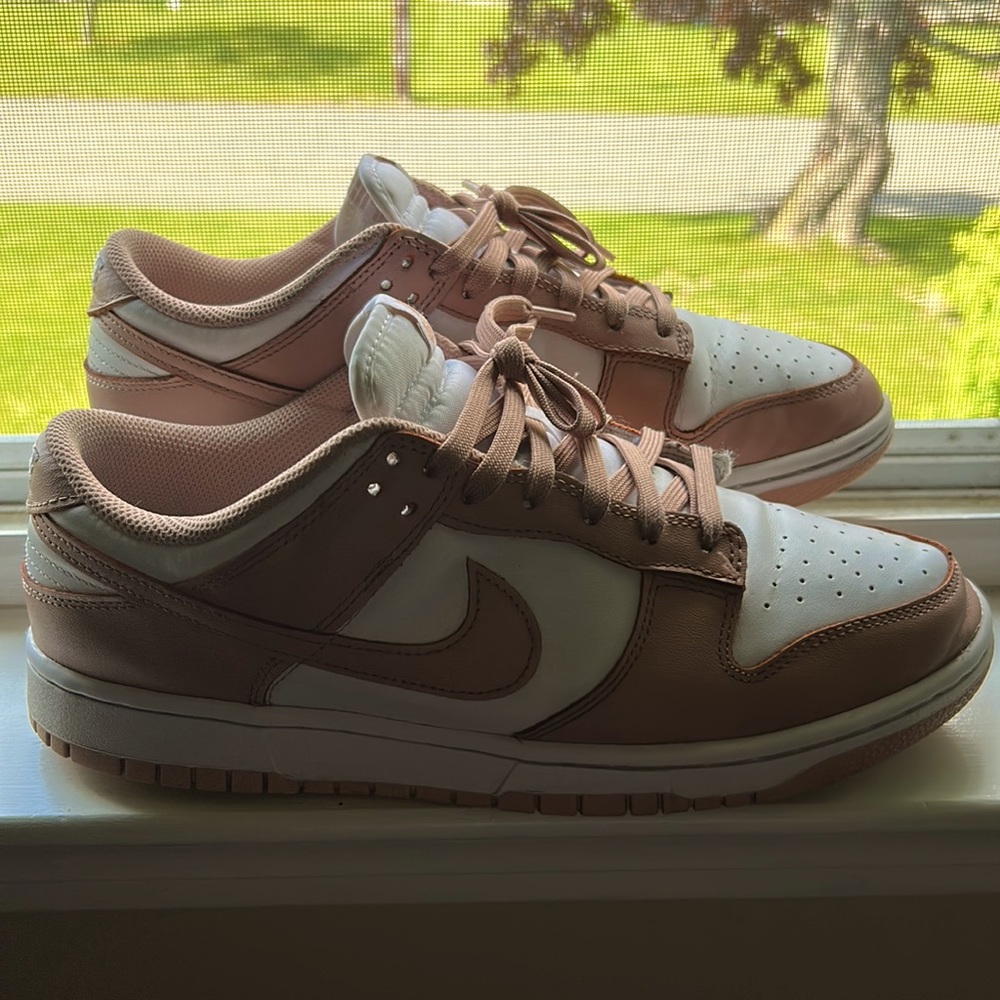 Rose and white dunks